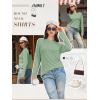 imageATHMILE Womens Long Sleeve Shirts Basic Tee Fall Trendy Spring Top Business Casual Beach Vacation Workout 2025 FashionLight Green