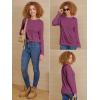 imageATHMILE Womens Long Sleeve Shirts Basic Tee Fall Trendy Spring Top Business Casual Beach Vacation Workout 2025 FashionPurple Red