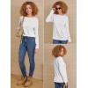 imageATHMILE Womens Long Sleeve Shirts Basic Tee Fall Trendy Spring Top Business Casual Beach Vacation Workout 2025 FashionWhite