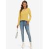 imageATHMILE Womens Long Sleeve Shirts Basic Tee Fall Trendy Spring Top Business Casual Beach Vacation Workout 2025 FashionYellow