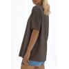 imageATHMILE Womens Oversized T Shirts Loose Fit Crewneck Short Sleeve Tops Summer Casual Blouse 2025 Y2K Basic Tee BeachBrown