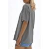 imageATHMILE Womens Oversized T Shirts Loose Fit Crewneck Short Sleeve Tops Summer Casual Blouse 2025 Y2K Basic Tee BeachGrey