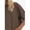 imageATHMILE Womens Oversized T Shirts Loose Fit Crewneck Short Sleeve Tops Summer Casual Blouse 2025 Y2K Basic Tee BeachLightbrown