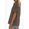 imageATHMILE Womens Oversized T Shirts Loose Fit Crewneck Short Sleeve Tops Summer Casual Blouse 2025 Y2K Basic Tee BeachLightbrown