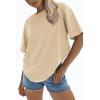 imageATHMILE Womens Oversized T Shirts Loose Fit Crewneck Short Sleeve Tops Summer Casual Blouse 2025 Y2K Basic Tee BeachLightyellow