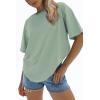 imageATHMILE Womens Oversized T Shirts Loose Fit Crewneck Short Sleeve Tops Summer Casual Blouse 2025 Y2K Basic Tee BeachMintgreen