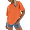 imageATHMILE Womens Oversized T Shirts Loose Fit Crewneck Short Sleeve Tops Summer Casual Blouse 2025 Y2K Basic Tee BeachOrange