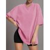 imageATHMILE Womens Oversized T Shirts Loose Fit Crewneck Short Sleeve Tops Summer Casual Blouse 2025 Y2K Basic Tee BeachPink