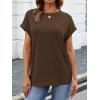 imageATHMILE Womens Tops Oversized Business Casual Dressy Summer T Shirts Short Sleeve Clothes Fashion Trendy Outfits 2025Brown