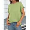 imageATHMILE Womens Tops Oversized Business Casual Dressy Summer T Shirts Short Sleeve Clothes Fashion Trendy Outfits 2025Light Green