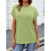 imageATHMILE Womens Tops Oversized Business Casual Dressy Summer T Shirts Short Sleeve Clothes Fashion Trendy Outfits 2025Light Green