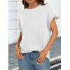 imageATHMILE Womens Tops Oversized Business Casual Dressy Summer T Shirts Short Sleeve Clothes Fashion Trendy Outfits 2025White