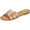 imageATHMILE Sandals for Women 2025 Vacation Womens Sandals Dressy Summer Flats Sandals Women Slides for Party Wedding BeachGold