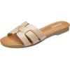 imageATHMILE Sandals for Women 2025 Vacation Womens Sandals Dressy Summer Flats Sandals Women Slides for Party Wedding BeachNude