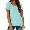 imageATHMILE T Shirts Short Sleeve Scoop Neck Tees for Women Fashion Tops Trendy Casual Summer Outfits Clothes 2025Aqua