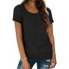 imageATHMILE T Shirts Short Sleeve Scoop Neck Tees for Women Fashion Tops Trendy Casual Summer Outfits Clothes 2025Black