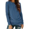 imageATHMILE Womens Long Sleeve Shirts Basic Tee Fall Trendy Spring Top Business Casual Beach Vacation Workout 2025 FashionBlue