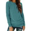 imageATHMILE Womens Long Sleeve Shirts Basic Tee Fall Trendy Spring Top Business Casual Beach Vacation Workout 2025 FashionBlue Green
