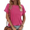 imageATHMILE Womens Tops Oversized Business Casual Dressy Summer T Shirts Short Sleeve Clothes Fashion Trendy Outfits 2025Rose Red