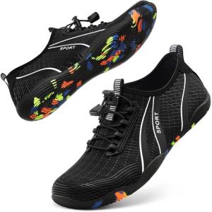 imageATHMILE Water Shoes for Men Women River Shoes Adult Swim Beach Lake Pool Aqua Socks Barefoot Quick Dry for Hiking Surfing Kayaking Cruise Ship Essentials1ablack
