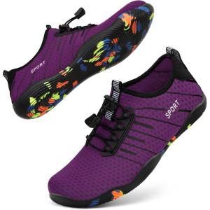 imageATHMILE Water Shoes for Men Women River Shoes Adult Swim Beach Lake Pool Aqua Socks Barefoot Quick Dry for Hiking Surfing Kayaking Cruise Ship Essentials2fpurple