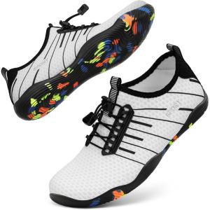 imageATHMILE Water Shoes for Men Women River Shoes Adult Swim Beach Lake Pool Aqua Socks Barefoot Quick Dry for Hiking Surfing Kayaking Cruise Ship Essentials2cwhite
