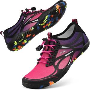 imageATHMILE Water Shoes for Men Women River Shoes Adult Swim Beach Lake Pool Aqua Socks Barefoot Quick Dry for Hiking Surfing Kayaking Cruise Ship Essentials4dpurple