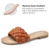 imageATHMILE Braided Womens Sandals Round Open Toe Fashion Slide Sandals Women Dressy Summer Flat Beach Size 611Brown