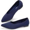 imageATHMILE Pointed Toe Flats for Women Dressy Bronze Work Shoes Business Casul Knit Ballet Flats Slip on Office Ladies Comforttable DressBlue