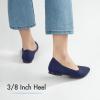 imageATHMILE Pointed Toe Flats for Women Dressy Bronze Work Shoes Business Casul Knit Ballet Flats Slip on Office Ladies Comforttable DressBlue