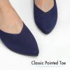 imageATHMILE Pointed Toe Flats for Women Dressy Bronze Work Shoes Business Casul Knit Ballet Flats Slip on Office Ladies Comforttable DressBlue