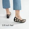 imageATHMILE Pointed Toe Flats for Women Dressy Bronze Work Shoes Business Casul Knit Ballet Flats Slip on Office Ladies Comforttable DressLeopard
