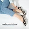 imageATHMILE Pointed Toe Flats for Women Dressy Bronze Work Shoes Business Casul Knit Ballet Flats Slip on Office Ladies Comforttable DressLeopard