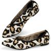 imageATHMILE Pointed Toe Flats for Women Dressy Bronze Work Shoes Business Casul Knit Ballet Flats Slip on Office Ladies Comforttable DressLeopard