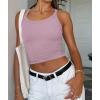 imageATHMILE Women Tank Top Sleeveless Scoop Neck Form Fitting Ribbed Knit Basic Cami Shirts1violetshort