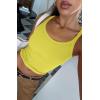 imageATHMILE Women Tank Top Sleeveless Scoop Neck Form Fitting Ribbed Knit Basic Cami Shirts1yellowshort