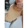 imageATHMILE Women Tank Top Sleeveless Scoop Neck Form Fitting Ribbed Knit Basic Cami Shirts2apricotlong