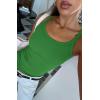 imageATHMILE Women Tank Top Sleeveless Scoop Neck Form Fitting Ribbed Knit Basic Cami Shirts2greenlong