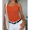 imageATHMILE Women Tank Top Sleeveless Scoop Neck Form Fitting Ribbed Knit Basic Cami Shirts2orangelong