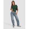 imageATHMILE Womens Basic TShirts Going Out Crop Tops Tight Slim Fit Cute Teen Girls Short SleeveLong Sleeve Y2k Clothes1dark Green