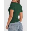 imageATHMILE Womens Basic TShirts Going Out Crop Tops Tight Slim Fit Cute Teen Girls Short SleeveLong Sleeve Y2k Clothes1dark Green