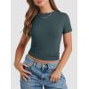 imageATHMILE Womens Basic TShirts Going Out Crop Tops Tight Slim Fit Cute Teen Girls Short SleeveLong Sleeve Y2k Clothes1haze Blue