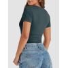 imageATHMILE Womens Basic TShirts Going Out Crop Tops Tight Slim Fit Cute Teen Girls Short SleeveLong Sleeve Y2k Clothes1haze Blue