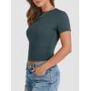 imageATHMILE Womens Basic TShirts Going Out Crop Tops Tight Slim Fit Cute Teen Girls Short SleeveLong Sleeve Y2k Clothes1haze Blue
