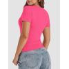 imageATHMILE Womens Basic TShirts Going Out Crop Tops Tight Slim Fit Cute Teen Girls Short SleeveLong Sleeve Y2k Clothes1hot Pink