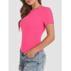 imageATHMILE Womens Basic TShirts Going Out Crop Tops Tight Slim Fit Cute Teen Girls Short SleeveLong Sleeve Y2k Clothes1hot Pink