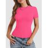 imageATHMILE Womens Basic TShirts Going Out Crop Tops Tight Slim Fit Cute Teen Girls Short SleeveLong Sleeve Y2k Clothes1hot Pink