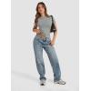 imageATHMILE Womens Basic TShirts Going Out Crop Tops Tight Slim Fit Cute Teen Girls Short SleeveLong Sleeve Y2k Clothes1light Grey