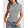 imageATHMILE Womens Basic TShirts Going Out Crop Tops Tight Slim Fit Cute Teen Girls Short SleeveLong Sleeve Y2k Clothes1light Grey
