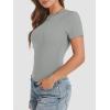 imageATHMILE Womens Basic TShirts Going Out Crop Tops Tight Slim Fit Cute Teen Girls Short SleeveLong Sleeve Y2k Clothes1light Grey